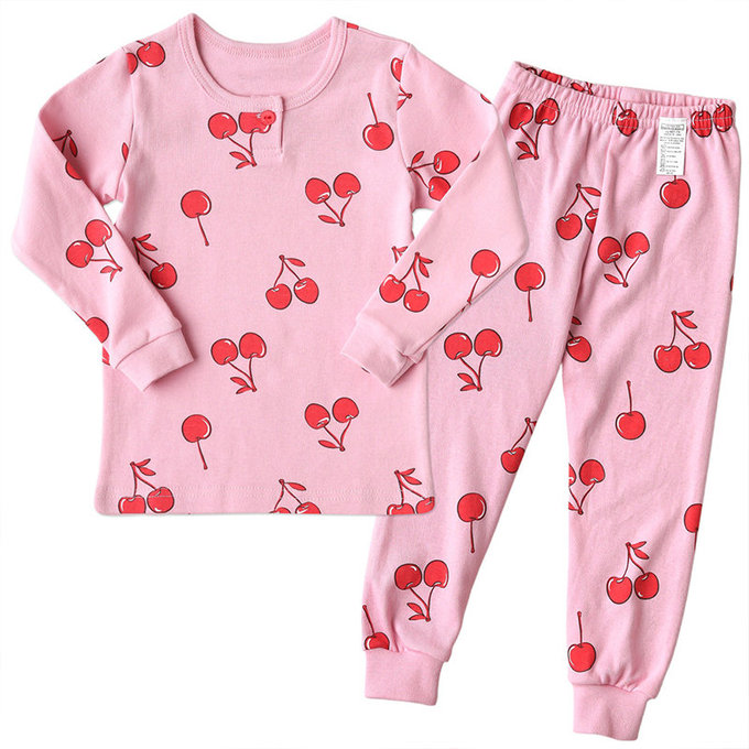 正韓 Puco 超優質嬰幼兒/兒童長袖有機棉家居服/睡衣_甜蜜櫻桃_PC21-028