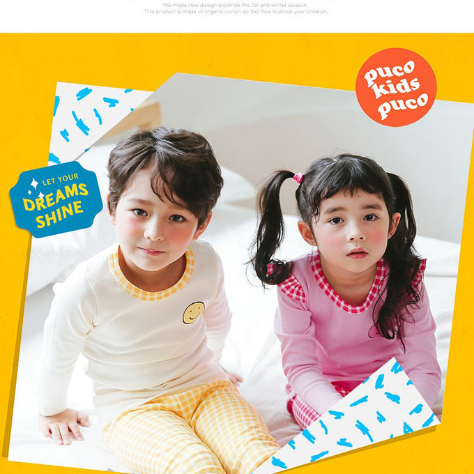 正韓 Puco 超優質嬰幼兒/兒童長袖有機棉家居服/睡衣_粉色甜心_PC21-030