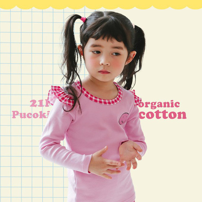 正韓 Puco 超優質嬰幼兒/兒童長袖有機棉家居服/睡衣_粉色甜心_PC21-030