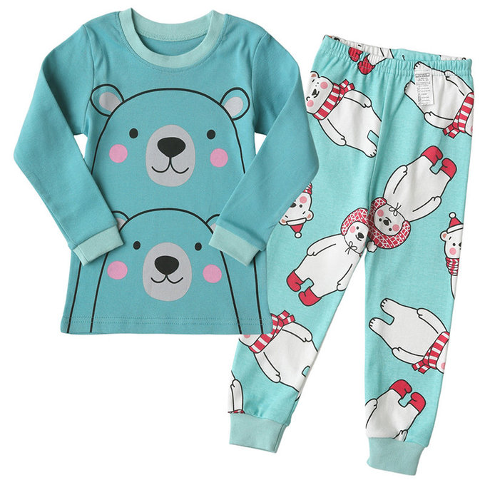 正韓 Puco 超優質嬰幼兒/兒童長袖有機棉家居服/睡衣_抱抱北極熊_PC21-034