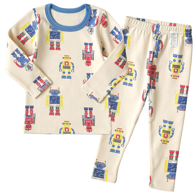 正韓 Puco 超優質嬰幼兒/兒童長袖有機棉家居服/睡衣_機器人_PC21-035
