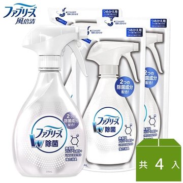  日本風倍清 織物除菌消臭噴霧1+3組_無香型含酒精-日本風倍清,家居清潔,清潔用品