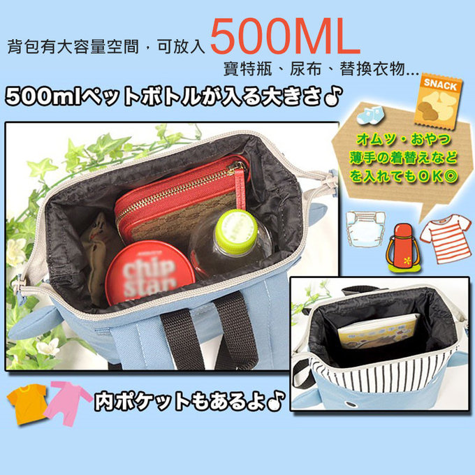 日本 papupi 嬰幼兒/兒童 鯨魚 鯊魚 鯨鯊 大開口 海洋動物背包_艷紅 (BP05)