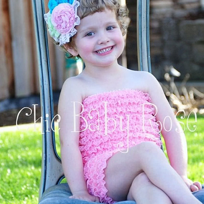 美國Chic Baby Rose 純手工蕾絲連身裝_淡粉