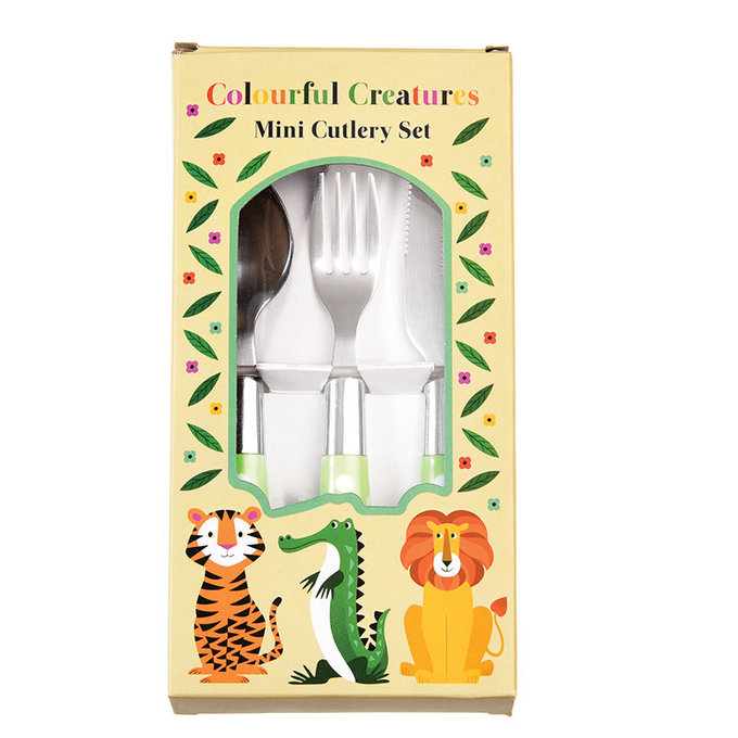 英國 Rex London 幼兒/兒童餐具3入組_萬獸之王_RL26724