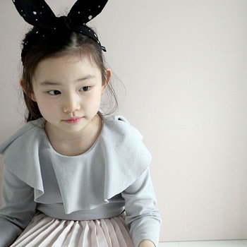 韓國 Mini Dressing時尚可愛兔子耳朵造型髮帶_黑白點點 (MDA005)-