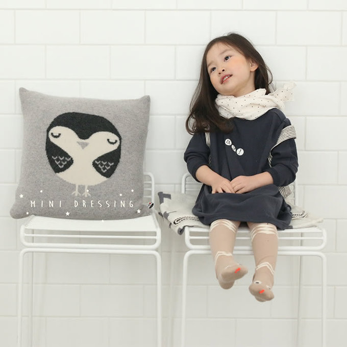 韓國 Mini Dressing 嬰幼兒/小童及膝襪/長襪_杏色小蛇 (MDS017-1)