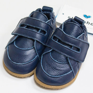 英國 shooshoos 安全無毒真皮手工學步鞋/童鞋_ 優雅海軍藍(SS101085)(公司貨)-
