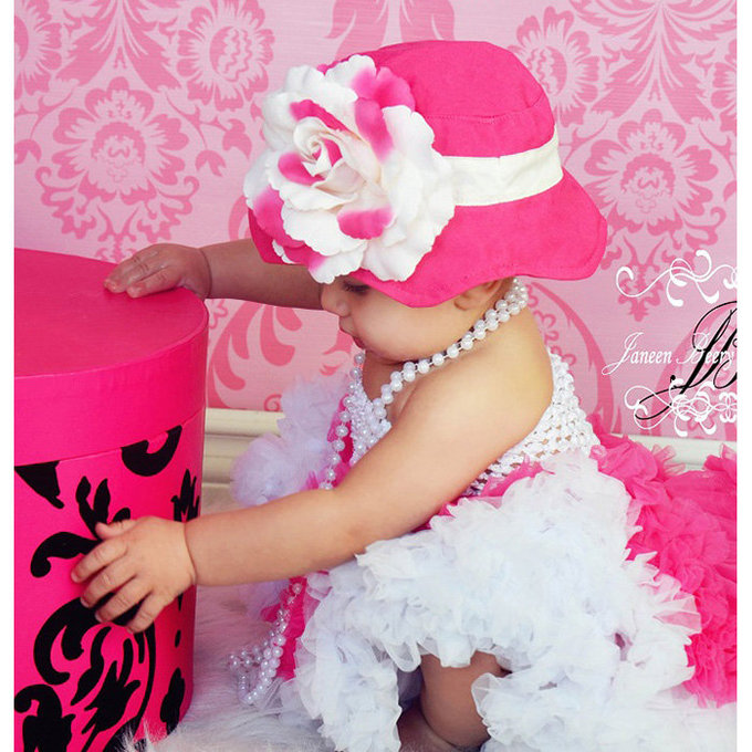 美國 Fancy That Hat 大花抗UV防曬遮陽帽_桃紅/粉白玫瑰 (FTH10) 