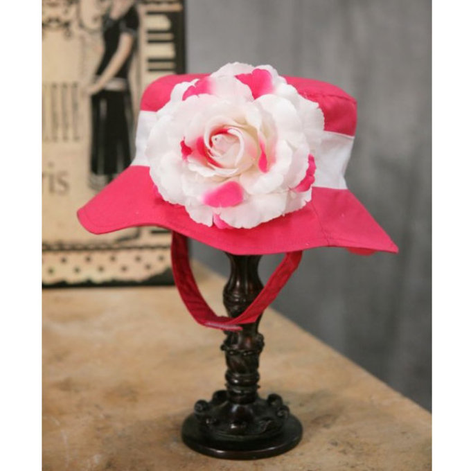 美國 Fancy That Hat 大花抗UV防曬遮陽帽_桃紅/粉白玫瑰 (FTH10) 