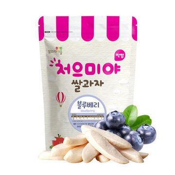 【CyberBuy】韓國 SSALGWAJA 米餅村–寶寶米餅-藍莓(40g/包)-