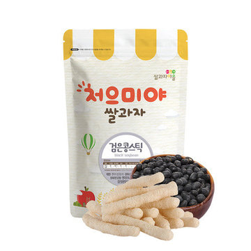 【CyberBuy】韓國 SSALGWAJA 米餅村–寶寶糙米棒-黑豆(40g/包)-