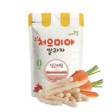 【CyberBuy】韓國 SSALGWAJA 米餅村–寶寶糙米棒-胡蘿蔔(40g/包)-