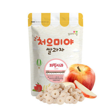 【CyberBuy】韓國 SSALGWAJA 米餅村–寶寶糙米圈圈-蘋果(50g/包)-