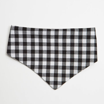 西班牙 Minicoton 棉質三角巾/圍兜單入組 _ 黑白格紋 (MCPM005)- Minicoton,圍兜,棉質圍兜,三角巾