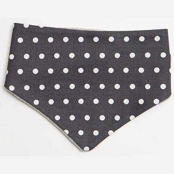 西班牙 Minicoton 棉質三角巾/圍兜單入組 _黑底白點 (MCPM006)- Minicoton,圍兜,棉質圍兜,三角巾