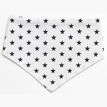 西班牙 Minicoton 棉質三角巾/圍兜單入組 _白底黑星 (MCPM007)- Minicoton,圍兜,棉質圍兜,三角巾