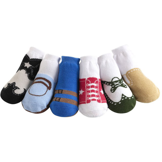 美國 Jazzy Toes 時尚造型棉襪/止滑襪/假鞋襪/嬰兒襪_六入禮盒組_基本款綜合造型襪(JT6-16）