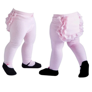 美國 Jazzy Toes 時尚造型褲襪單入組_粉紅屁屁蕾絲褲襪(JTT-PINK)-