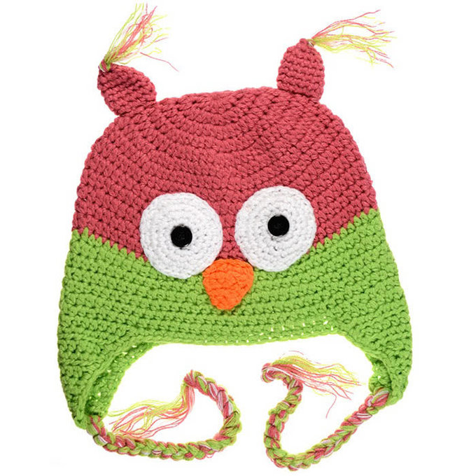 美國 juDanzy毛線帽_綠粉貓頭鷹(504)