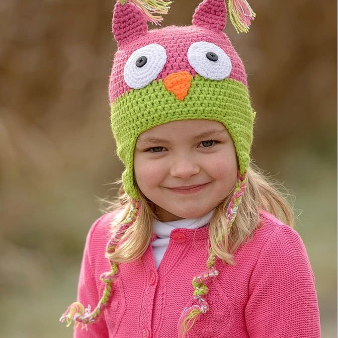 美國 juDanzy毛線帽_綠粉貓頭鷹(504)