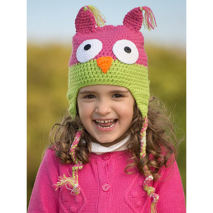 美國 juDanzy毛線帽_綠粉貓頭鷹(504)