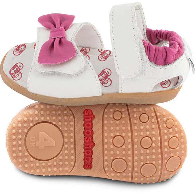 英國 shooshoos 安全無毒真皮手工涼鞋/童鞋_粉蝴蝶(SS102018)