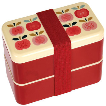 英國 Rex London 方形三層午餐盒/便當盒/野餐盒(附3入餐具)_紅蘋果_RL27092-
