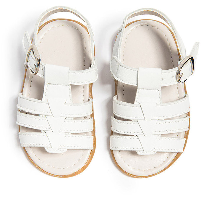 英國 shooshoos 安全無毒手工真皮涼鞋/童鞋_純白一夏_SS103955