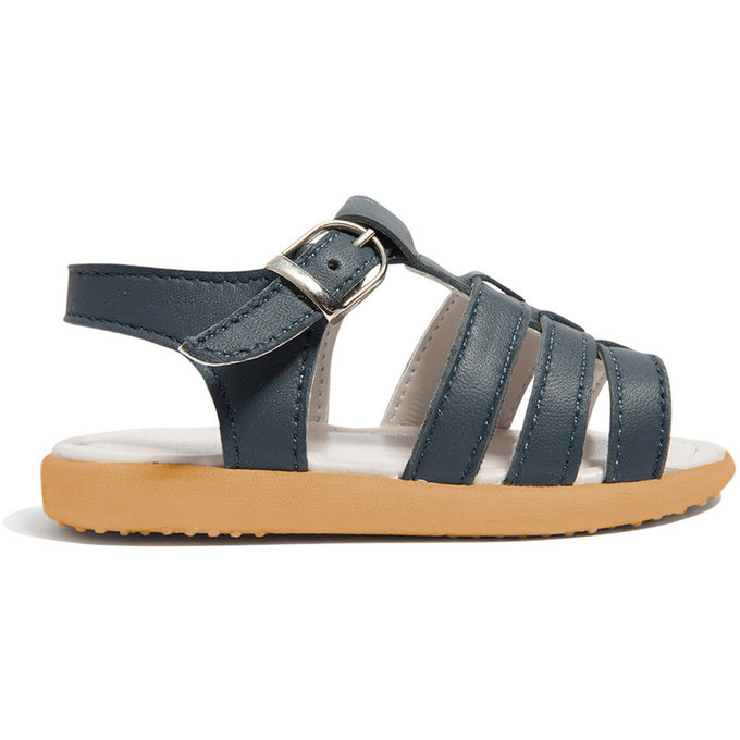 英國 shooshoos 安全無毒手工真皮涼鞋/童鞋_優遊一夏(藍)_SS103960