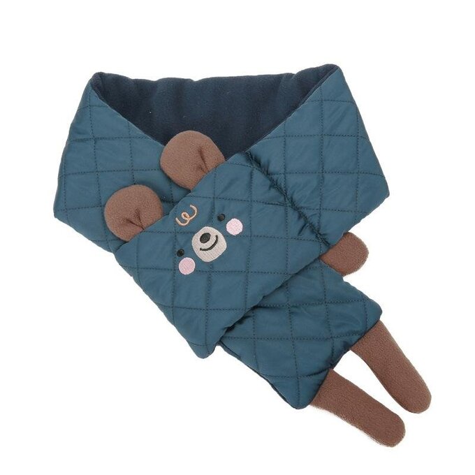 【JB DESIGN】Lemonkid-卡通動物圍巾-深藍小熊(均碼)