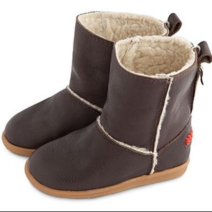 英國 shooshoos 健康無毒真皮手工童鞋/靴子_棕色真皮長靴