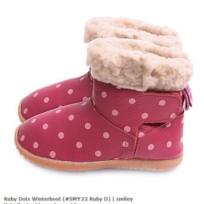 英國 shooshoos 健康無毒真皮手工童鞋/靴子_桃紅粉點點短靴