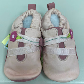 【福利品】英國 shooshoos 安全無毒真皮手工鞋/學步鞋/嬰兒鞋_優雅花園小花(13)-