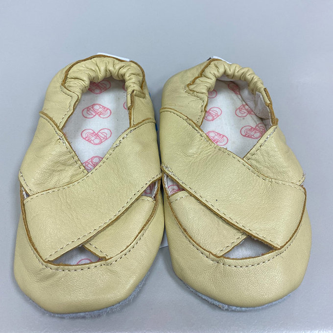 【福利品】英國 shooshoos 安全無毒真皮手工鞋/學步鞋/嬰兒鞋_檸檬黃芭蕾舞鞋(19)
