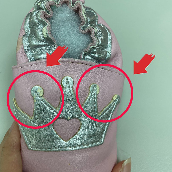 【福利品】英國 shooshoos 安全無毒真皮手工鞋/學步鞋/嬰兒鞋_淡粉銀皇冠(22)