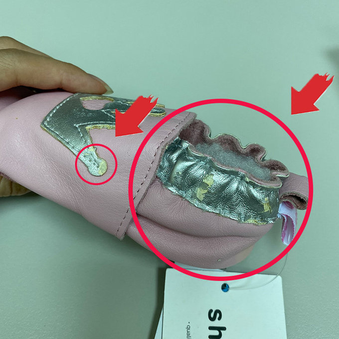 【福利品】英國 shooshoos 安全無毒真皮手工鞋/學步鞋/嬰兒鞋_淡粉銀皇冠(22)