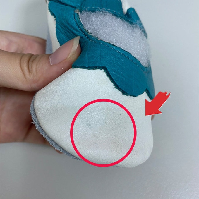 【福利品】英國 shooshoos 健康無毒真皮手工鞋/學步鞋/嬰兒鞋_白色/薄荷綠荷葉_GVWH39S (7)