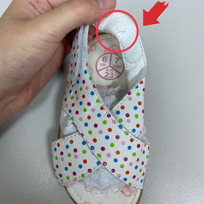 【福利品】英國 shooshoos 安全無毒真皮手工涼鞋/童鞋_多彩糖果交叉涼鞋_102450 (B-14)