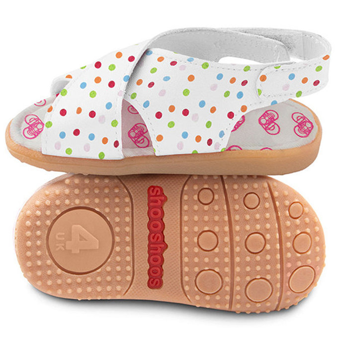 【福利品】英國 shooshoos 安全無毒真皮手工涼鞋/童鞋_多彩糖果交叉涼鞋_102450 (B-15)