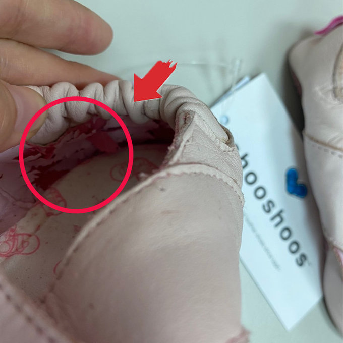 【福利品】英國 shooshoos 安全無毒真皮手工鞋/學步鞋/嬰兒鞋_淡粉芭蕾舞鞋(A-18)