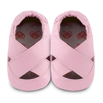 【福利品】英國 shooshoos 安全無毒真皮手工鞋/學步鞋/嬰兒鞋_淡粉芭蕾舞鞋(A-18)-