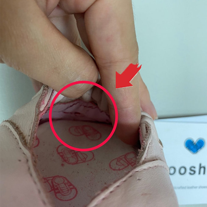 【福利品】英國 shooshoos 安全無毒真皮手工鞋/學步鞋/嬰兒鞋_淡粉芭蕾舞鞋(A-18)