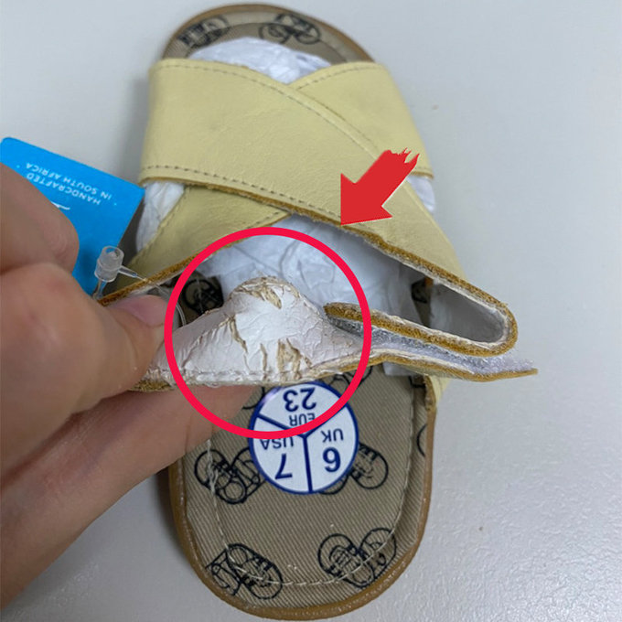 【福利品】英國 shooshoos 健康無毒真皮手工涼鞋/童鞋_檸檬黃交叉涼鞋 (B-23)