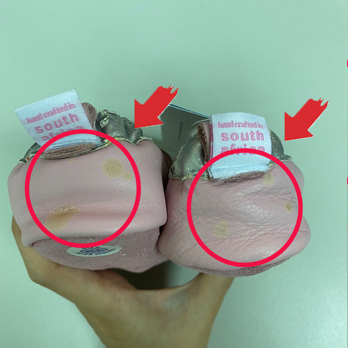 【福利品】英國 shooshoos 健康無毒真皮手工鞋/學步鞋/嬰兒鞋_淡粉銀皇冠_#GPK31 (A-26)