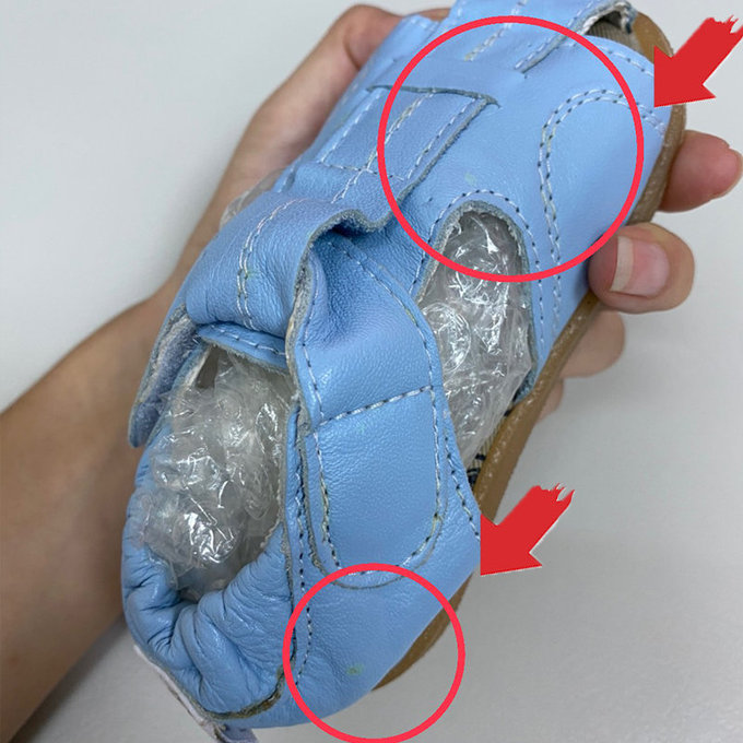 【福利品】英國 shooshoos 安全無毒真皮手工涼鞋/童鞋_冰藍涼鞋_101096 (B-50)