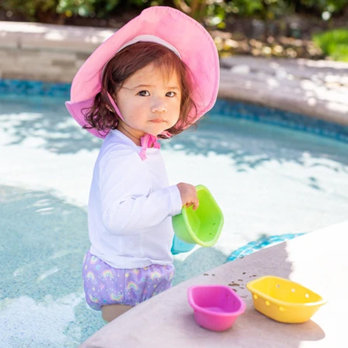 美國 green sprouts 小綠芽 植物性製成安全玩具堆疊杯4入組_彩船款_GS264303