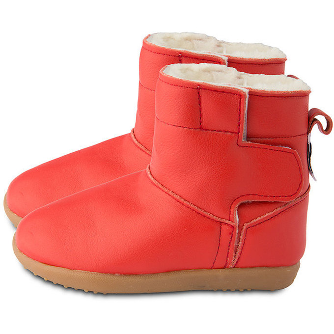 英國 shooshoos 健康無毒真皮手工童鞋/靴子_經典紅_102760