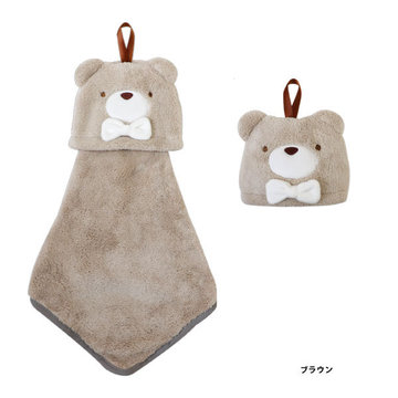 【CyberBuy】日本PINE-CREATE 動物造型擦手巾〈棕色熊熊〉-