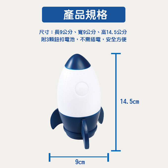 英國 Rex London 可愛造型小夜燈_火箭_RL28598